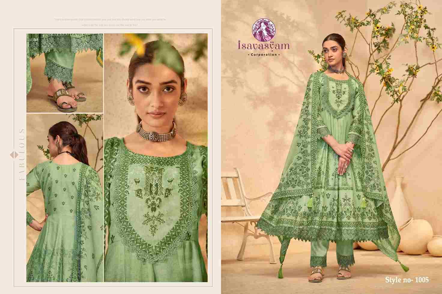 Nafiza By Isavasyam 1001 To 1006 Series Designer Anarkali Suits Beautiful Fancy Colorful Stylish Party Wear & Occasional Wear Mal Mal Cotton Dresses At Wholesale Price