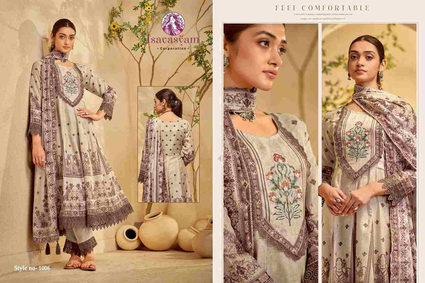 Nafiza By Isavasyam 1001 To 1006 Series Designer Anarkali Suits Beautiful Fancy Colorful Stylish Party Wear & Occasional Wear Mal Mal Cotton Dresses At Wholesale Price