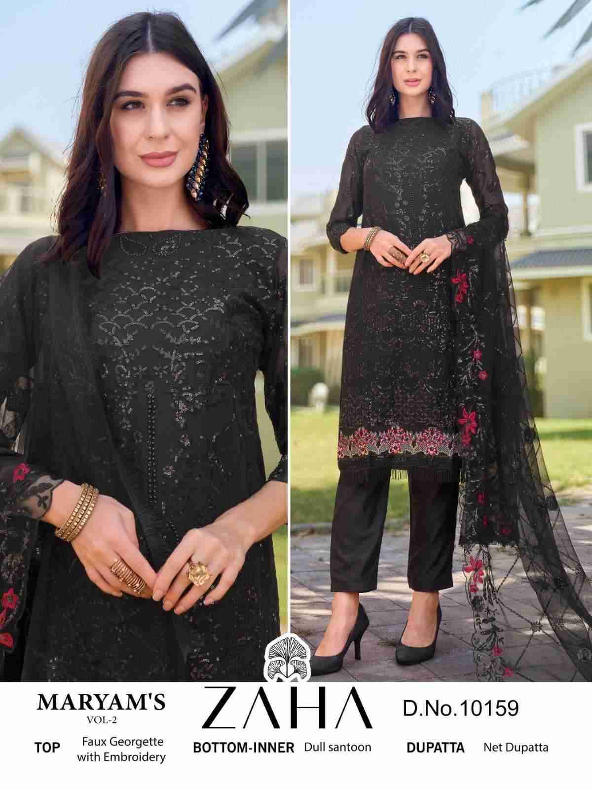 Maryams Vol-2 By Zaha 10158 To 10160 Series Beautiful Pakistani Suits Stylish Fancy Colorful Party Wear & Occasional Wear Faux Georgette Embroidered Dresses At Wholesale Price