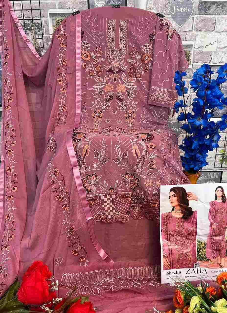 Shezlin By Zaha 10247 To 10249 Series Beautiful Pakistani Suits Colorful Stylish Fancy Casual Wear & Ethnic Wear Faux Georgette Dresses At Wholesale Price