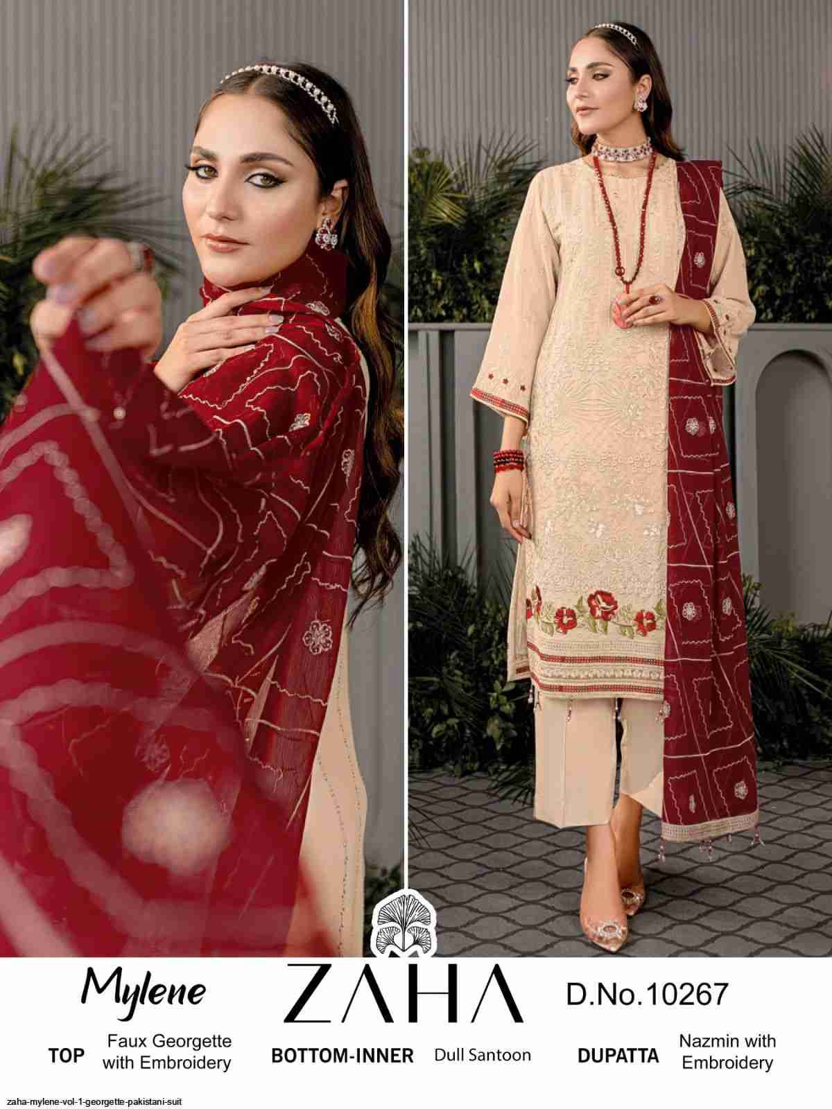 Mylene By Zaha 10267 To 10269 Series Beautiful Pakistani Suits Stylish Fancy Colorful Party Wear & Occasional Wear Organza Embroidered Dresses At Wholesale Price