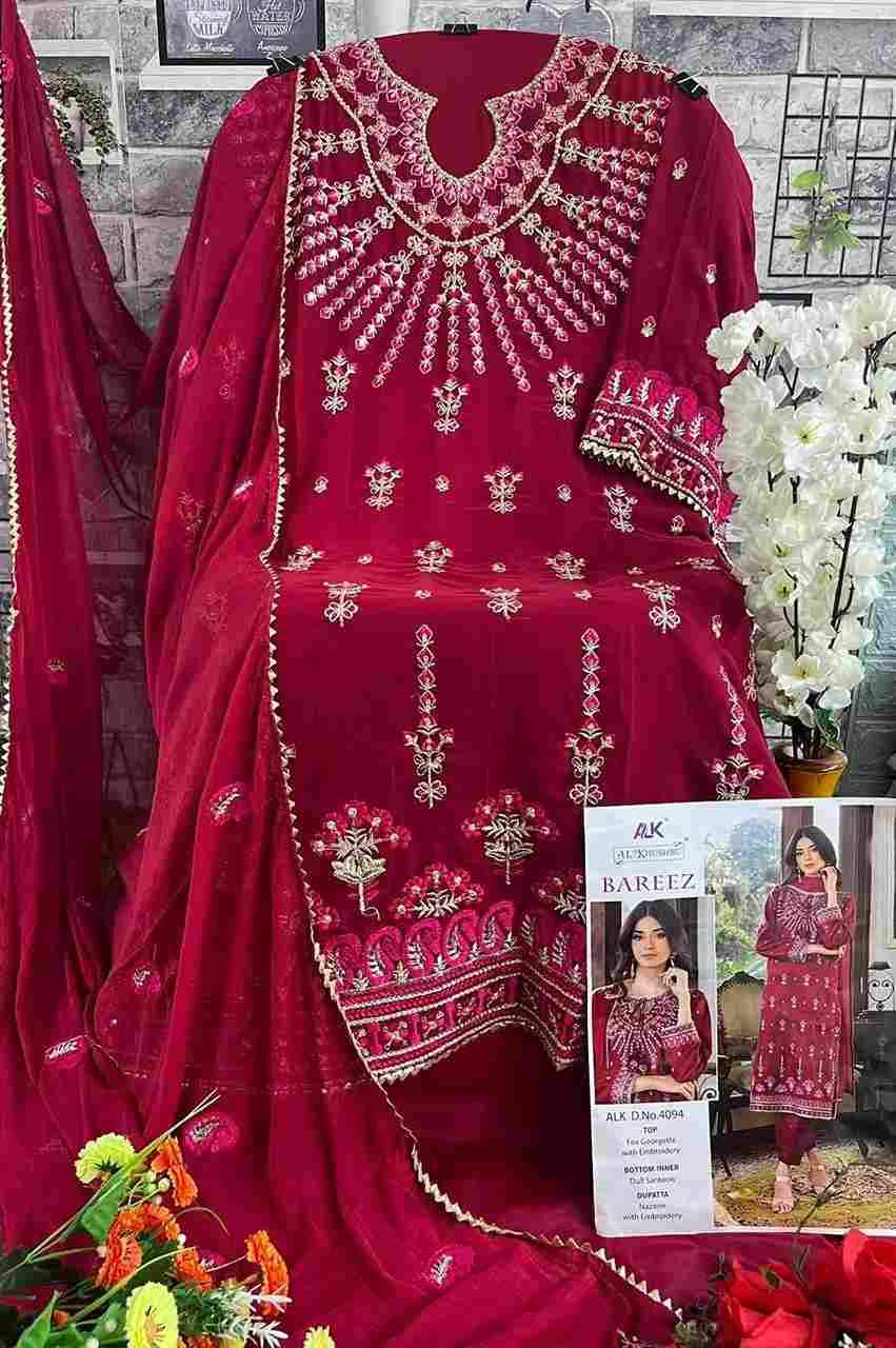 Bareez By Al Khushbu 4092 To 4094 Series Designer Pakistani Suits Beautiful Stylish Fancy Colorful Party Wear & Occasional Wear Faux Georgette With Embroidery Dresses At Wholesale Price