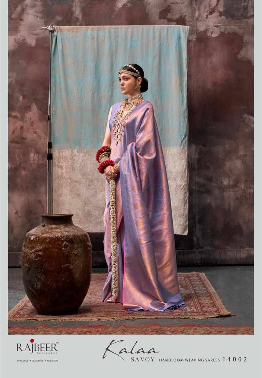 Kalaa By Rajbeer 14001 To 14006 Series Indian Traditional Wear Collection Beautiful Stylish Fancy Colorful Party Wear & Occasional Wear Handloom Silk Sarees At Wholesale Price