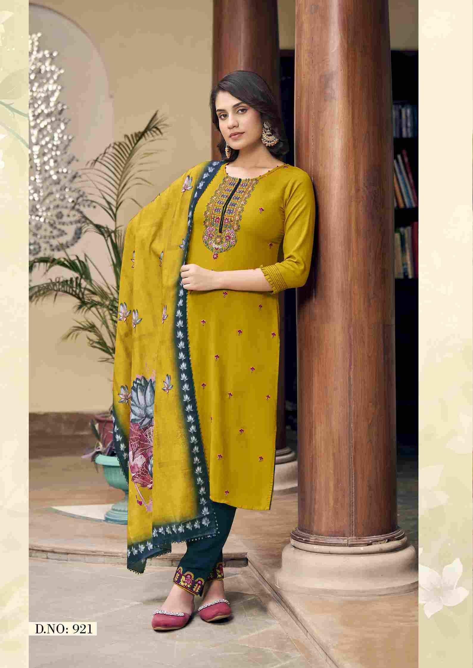 Latika By Karissa 919 To 924 Series Beautiful Festive Suits Stylish Fancy Colorful Casual Wear & Ethnic Wear Rayon Print Dresses At Wholesale Price