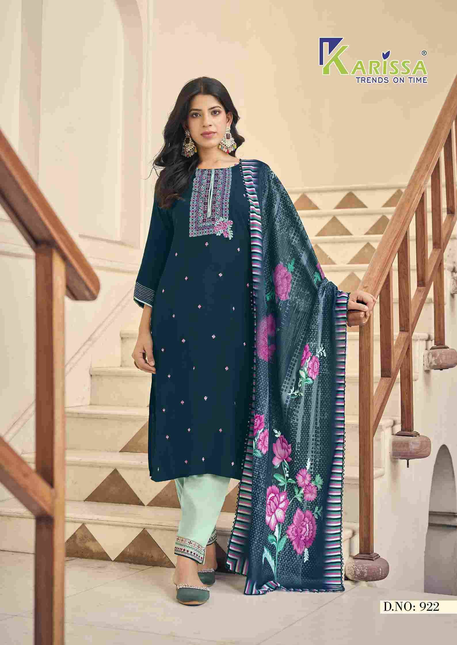 Latika By Karissa 919 To 924 Series Beautiful Festive Suits Stylish Fancy Colorful Casual Wear & Ethnic Wear Rayon Print Dresses At Wholesale Price