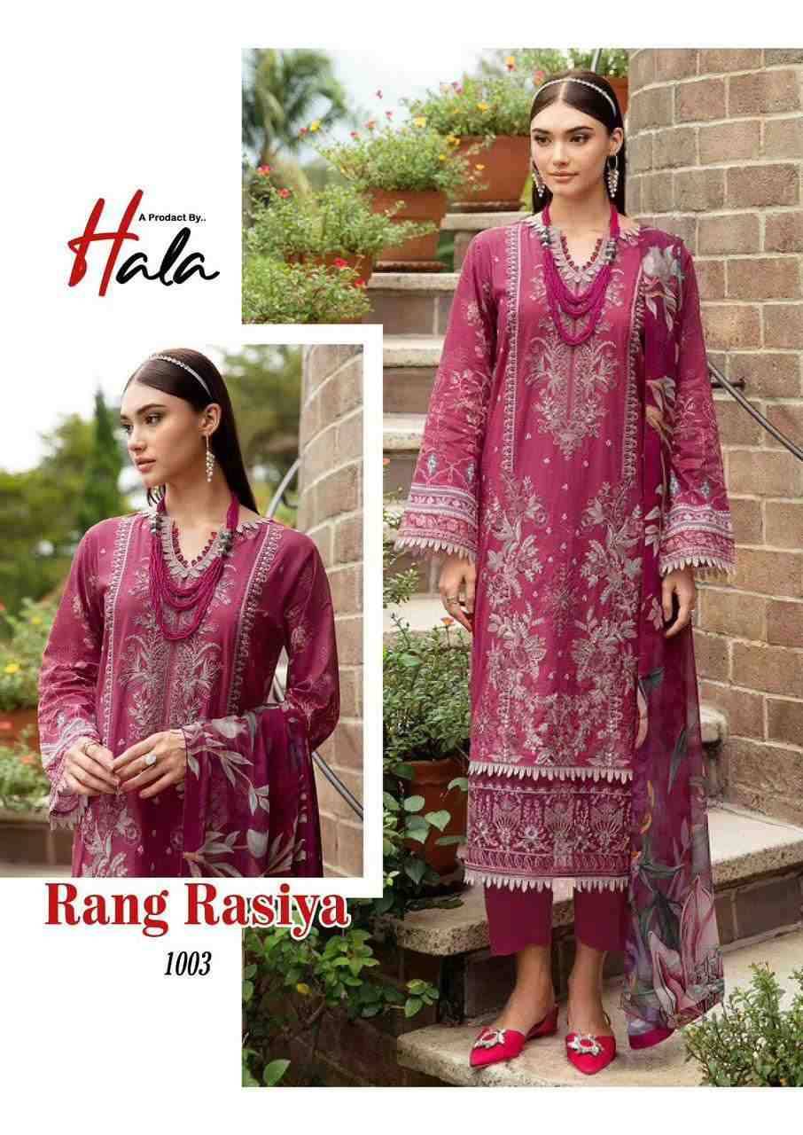 Rang Rasiya By Hala 1001 To 1006 Series Beautiful Festive Suits Stylish Fancy Colorful Casual Wear & Ethnic Wear Heavy Cotton Print Dresses At Wholesale Price