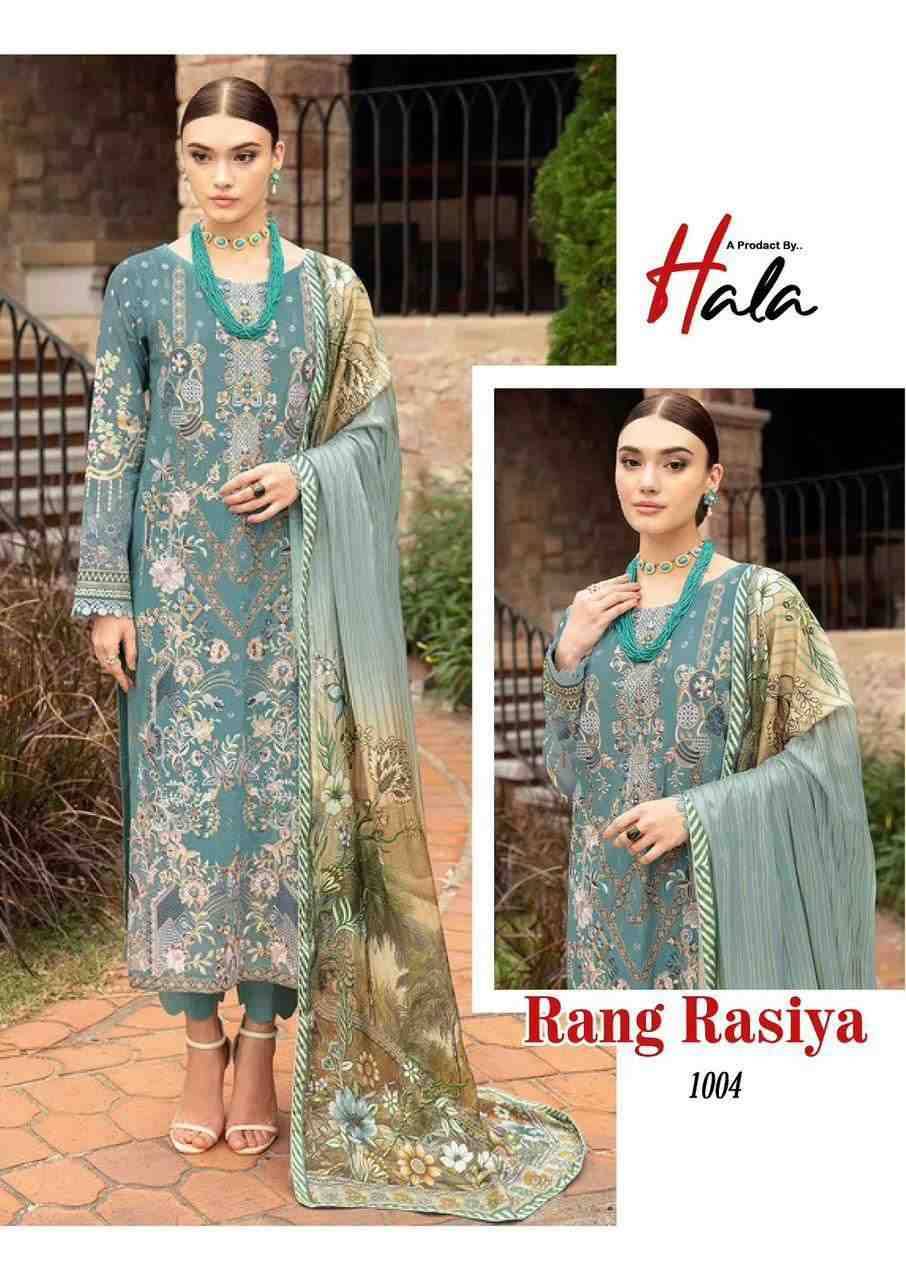 Rang Rasiya By Hala 1001 To 1006 Series Beautiful Festive Suits Stylish Fancy Colorful Casual Wear & Ethnic Wear Heavy Cotton Print Dresses At Wholesale Price