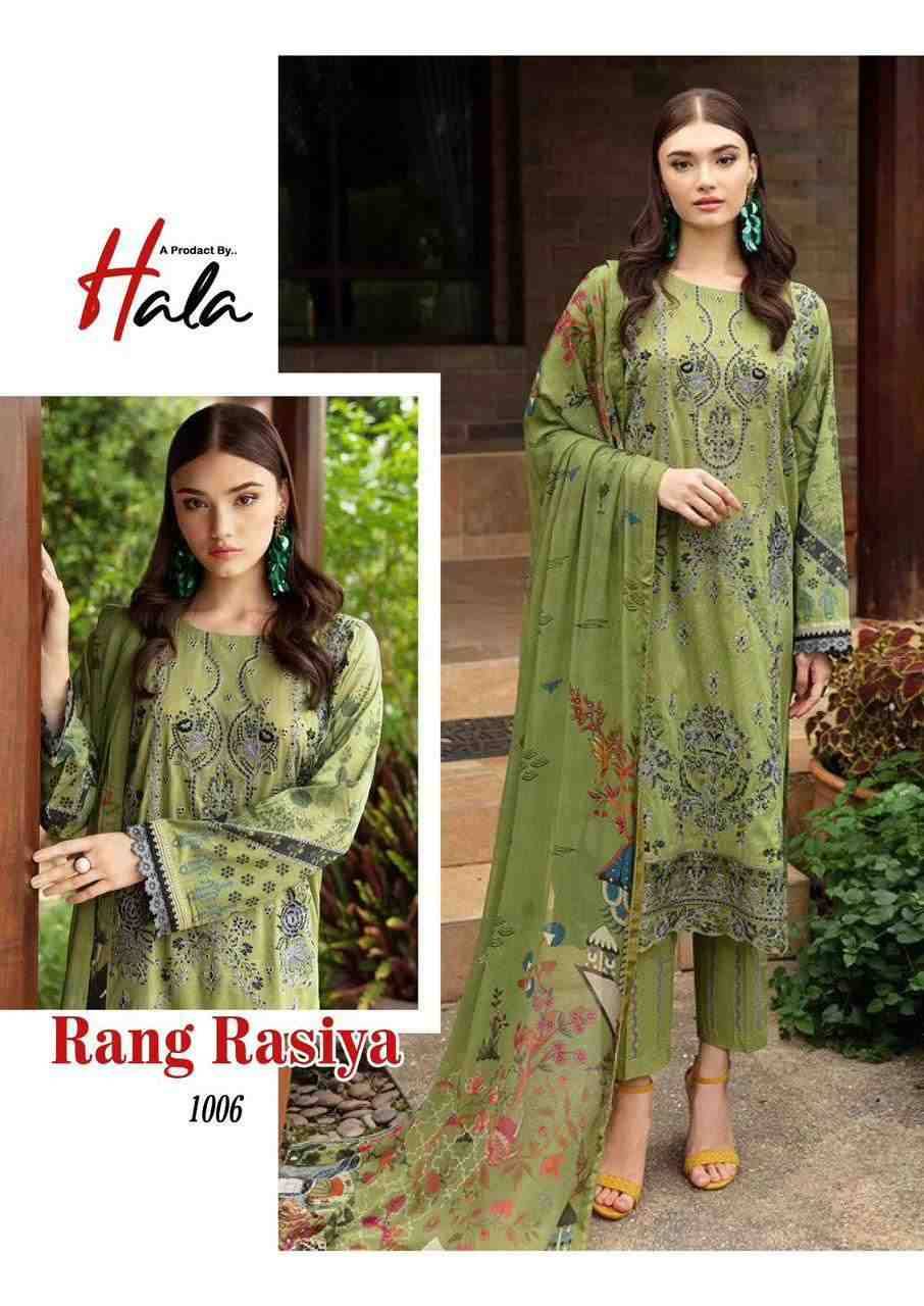 Rang Rasiya By Hala 1001 To 1006 Series Beautiful Festive Suits Stylish Fancy Colorful Casual Wear & Ethnic Wear Heavy Cotton Print Dresses At Wholesale Price