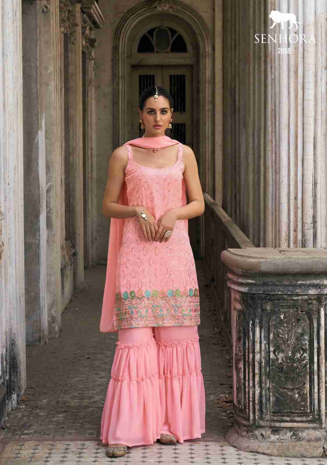 Ibtida By Senhora Dresses 2058 To 2061 Series Beautiful Stylish Fancy Colorful Casual Wear & Ethnic Wear Collection Faux Georgette Dresses At Wholesale Price