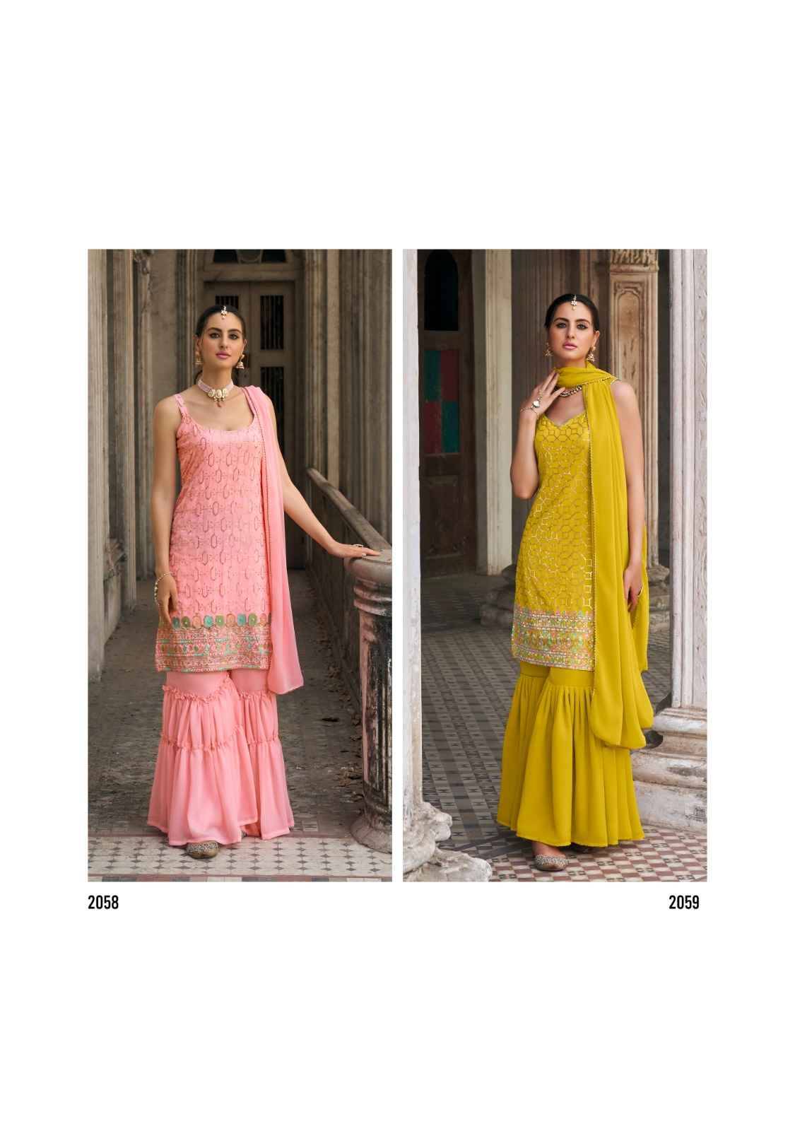 Ibtida By Senhora Dresses 2058 To 2061 Series Beautiful Stylish Fancy Colorful Casual Wear & Ethnic Wear Collection Faux Georgette Dresses At Wholesale Price