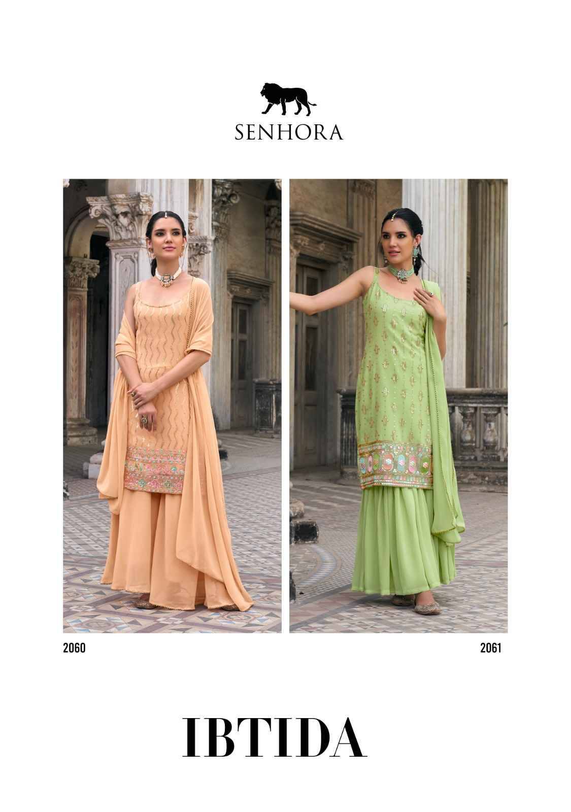 Ibtida By Senhora Dresses 2058 To 2061 Series Beautiful Stylish Fancy Colorful Casual Wear & Ethnic Wear Collection Faux Georgette Dresses At Wholesale Price