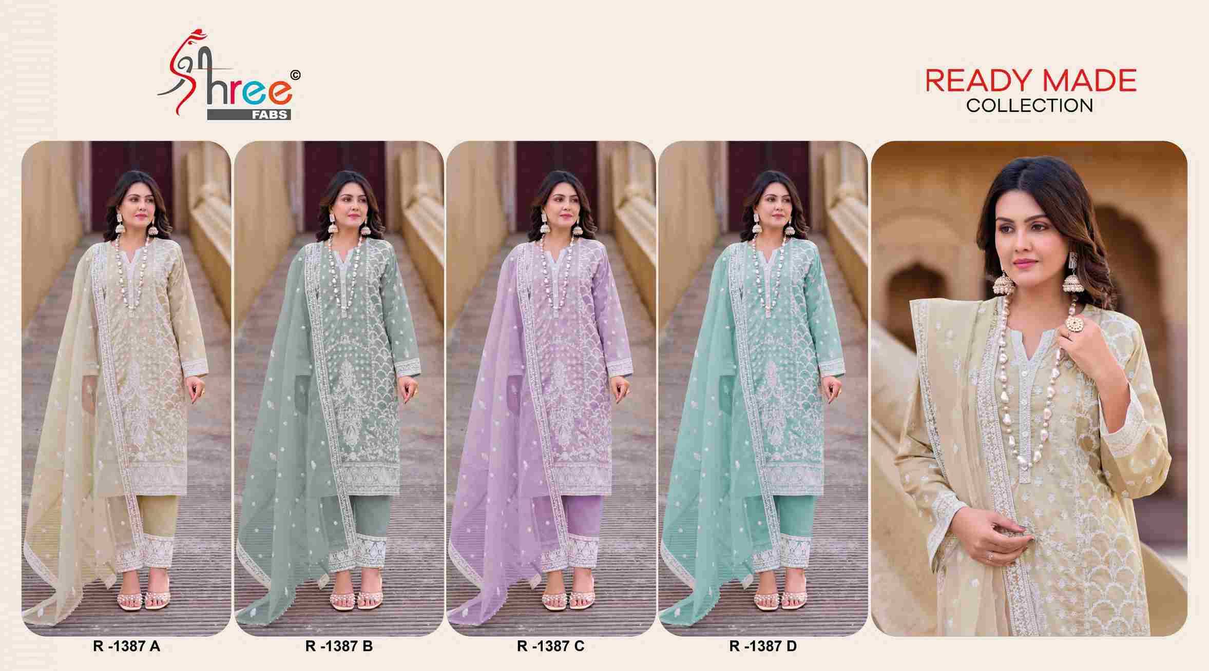 Shree Fabs Hit Design R-1387 Colours By Shree Fabs R-1387-A To R-1387-D Series Wholesale Designer Pakistani Suits Collection Beautiful Stylish Fancy Colorful Party Wear & Occasional Wear Cambric Cotton Lawn Dresses At Wholesale Price