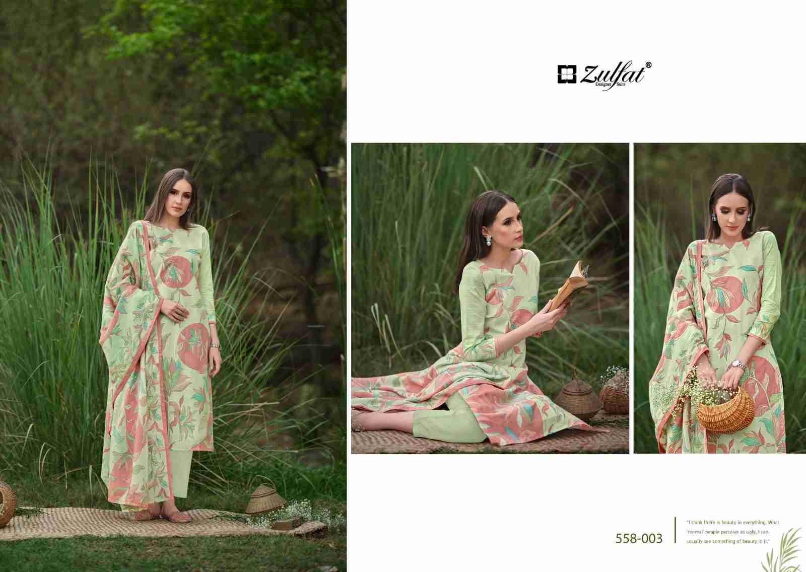 Hakoba Vol-2 By Zulfat 558-001 To 558-008 Series Beautiful Festive Suits Stylish Fancy Colorful Casual Wear & Ethnic Wear Pure Cotton Print Dresses At Wholesale Price