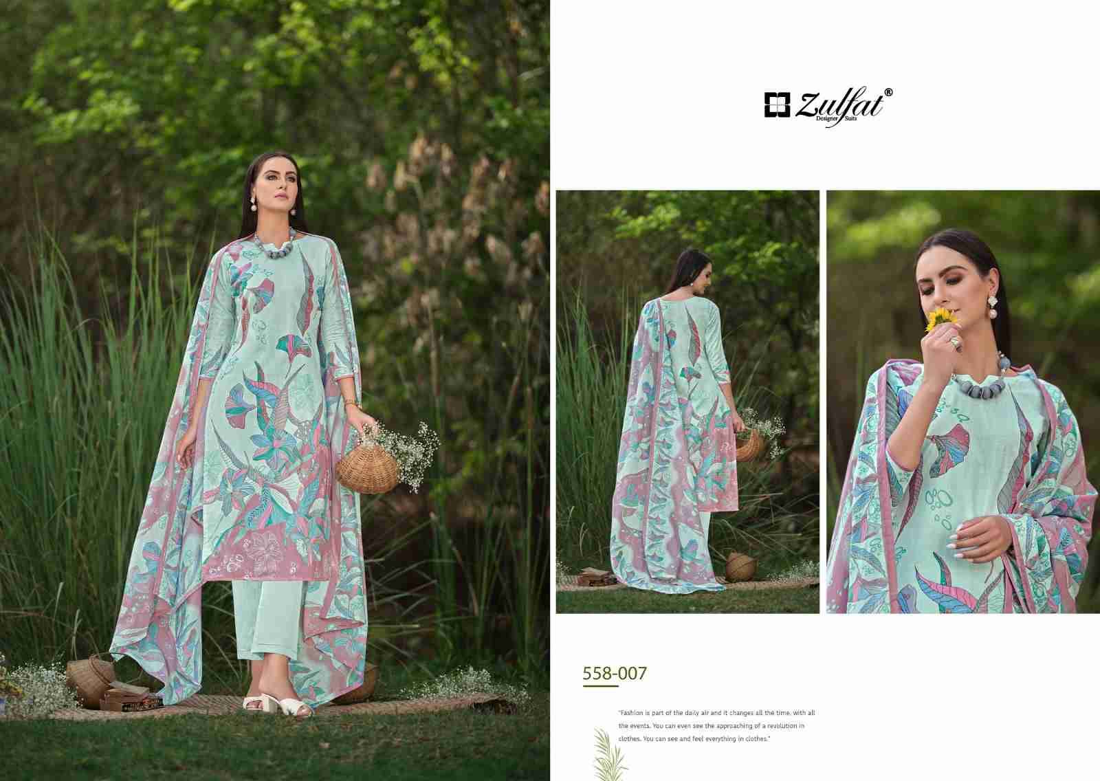 Hakoba Vol-2 By Zulfat 558-001 To 558-008 Series Beautiful Festive Suits Stylish Fancy Colorful Casual Wear & Ethnic Wear Pure Cotton Print Dresses At Wholesale Price