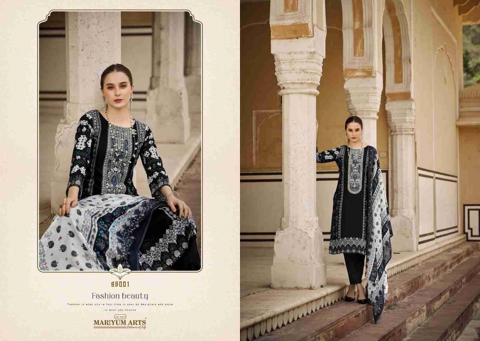 Black And White By Mariyum Arts 95001 To 95006 Series Beautiful Festive Suits Stylish Fancy Colorful Casual Wear & Ethnic Wear Cambric Cotton Print Dresses At Wholesale Price