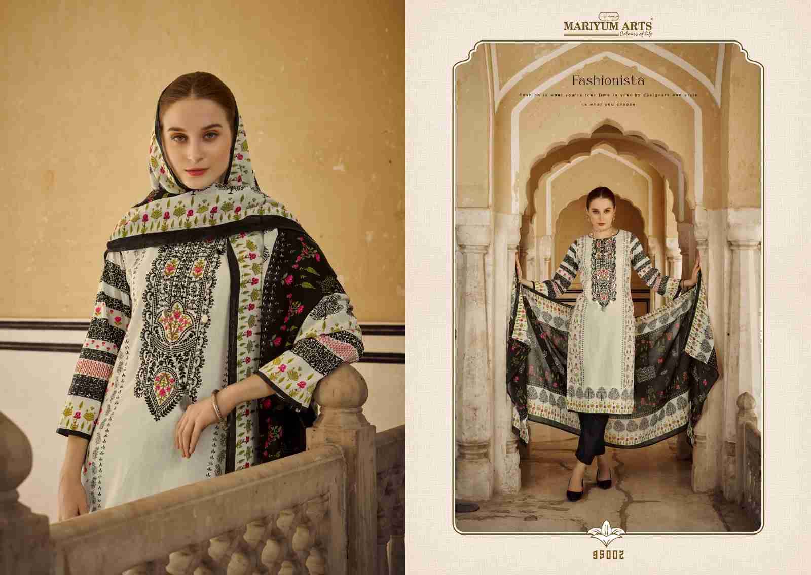 Black And White By Mariyum Arts 95001 To 95006 Series Beautiful Festive Suits Stylish Fancy Colorful Casual Wear & Ethnic Wear Cambric Cotton Print Dresses At Wholesale Price