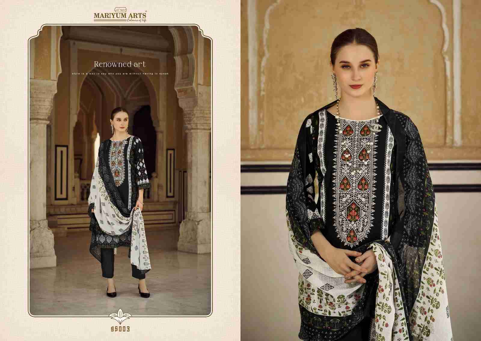 Black And White By Mariyum Arts 95001 To 95006 Series Beautiful Festive Suits Stylish Fancy Colorful Casual Wear & Ethnic Wear Cambric Cotton Print Dresses At Wholesale Price