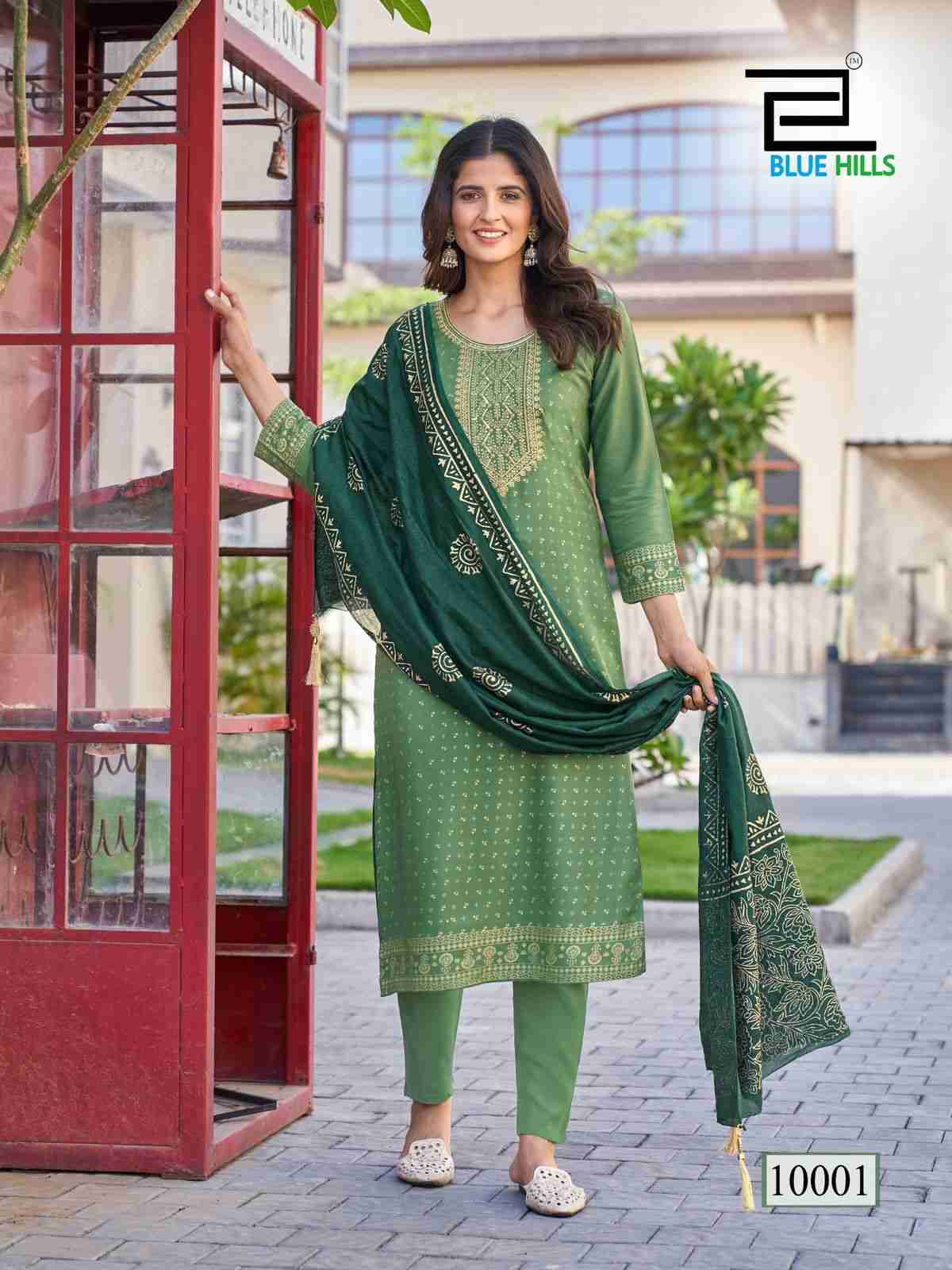 Royal Touch Vol-10 By Blue Hills 10001 To 10008 Series Beautiful Stylish Fancy Colorful Casual Wear & Ethnic Wear Collection Rayon Foil Dresses At Wholesale Price