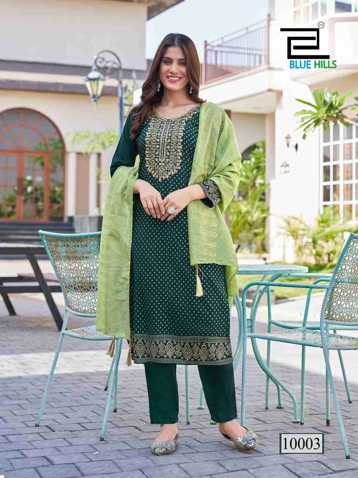 Royal Touch Vol-10 By Blue Hills 10001 To 10008 Series Beautiful Stylish Fancy Colorful Casual Wear & Ethnic Wear Collection Rayon Foil Dresses At Wholesale Price