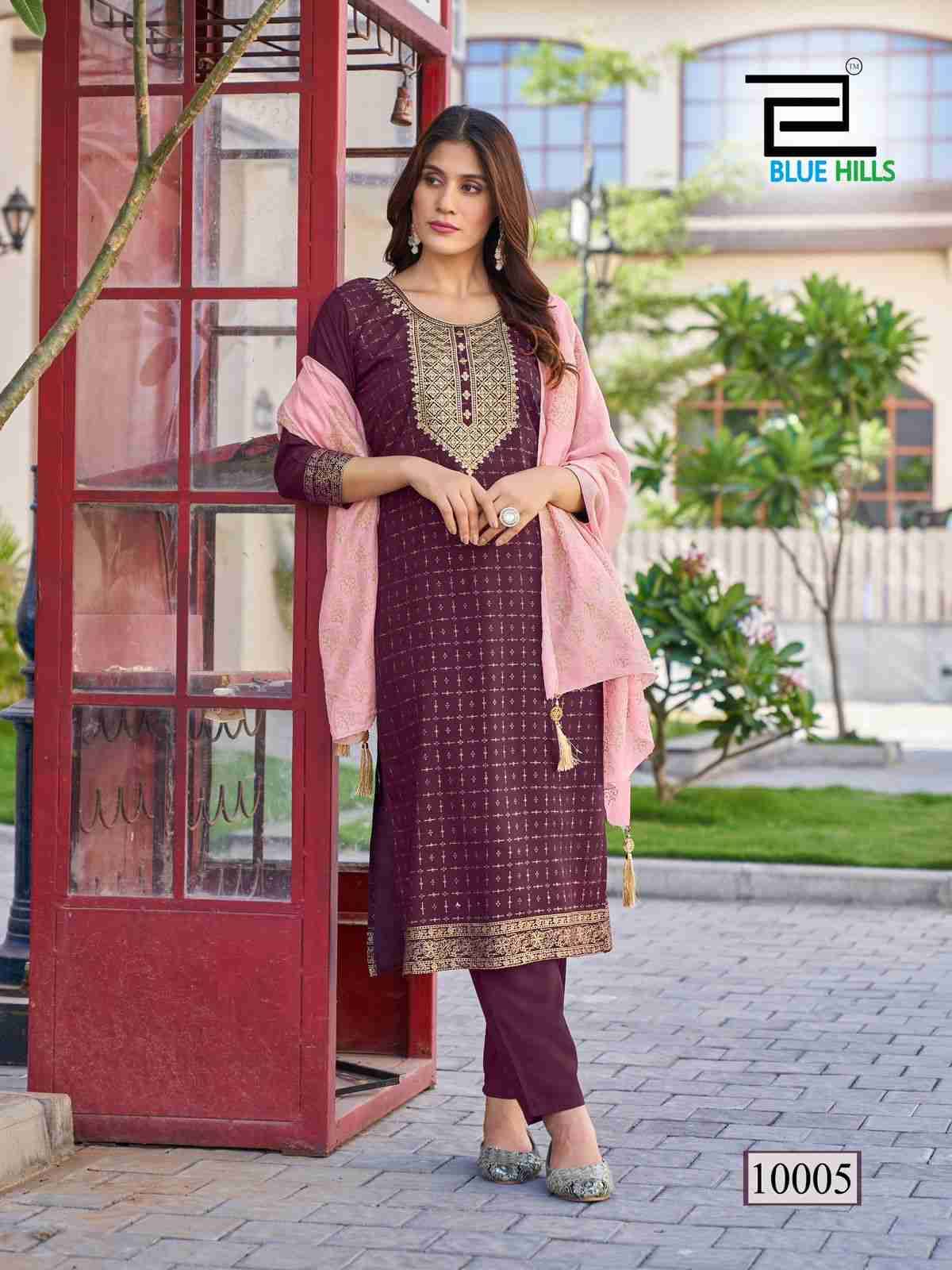 Royal Touch Vol-10 By Blue Hills 10001 To 10008 Series Beautiful Stylish Fancy Colorful Casual Wear & Ethnic Wear Collection Rayon Foil Dresses At Wholesale Price