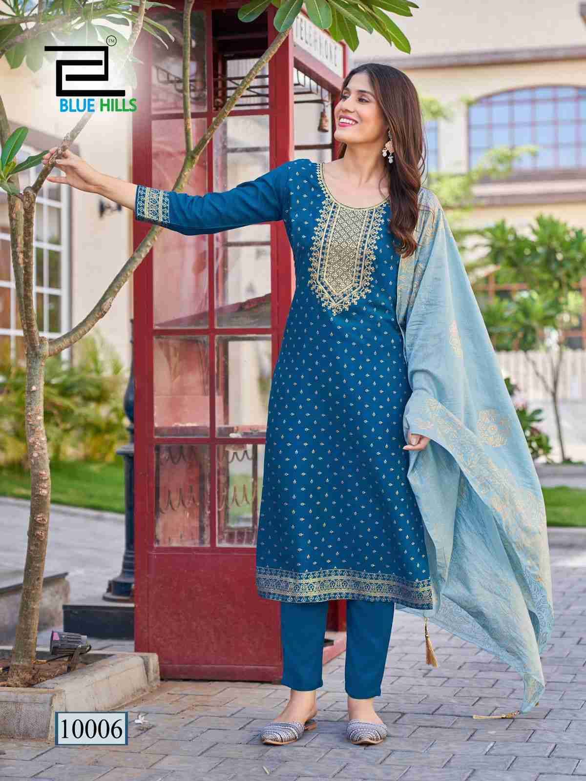 Royal Touch Vol-10 By Blue Hills 10001 To 10008 Series Beautiful Stylish Fancy Colorful Casual Wear & Ethnic Wear Collection Rayon Foil Dresses At Wholesale Price