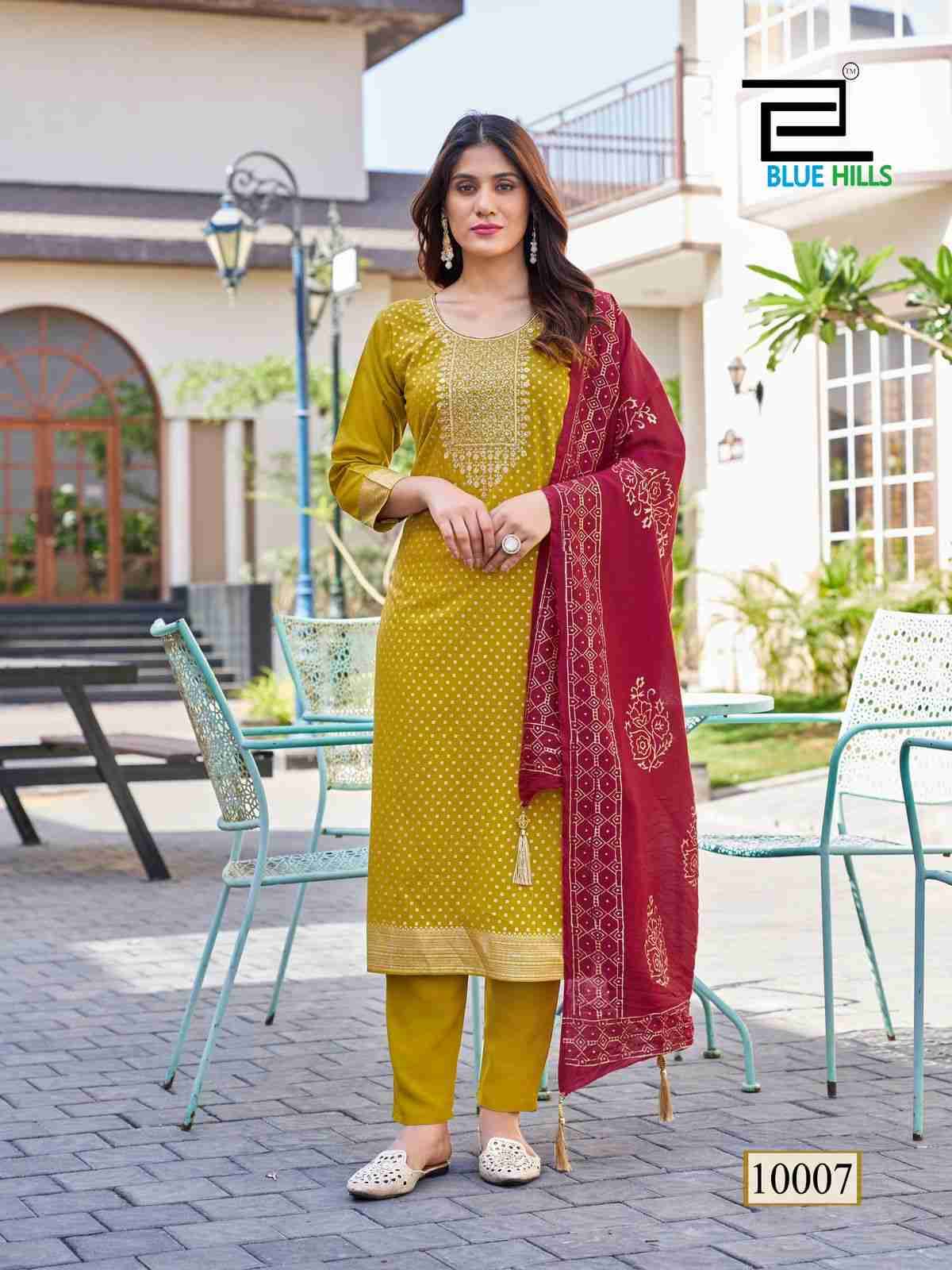 Royal Touch Vol-10 By Blue Hills 10001 To 10008 Series Beautiful Stylish Fancy Colorful Casual Wear & Ethnic Wear Collection Rayon Foil Dresses At Wholesale Price