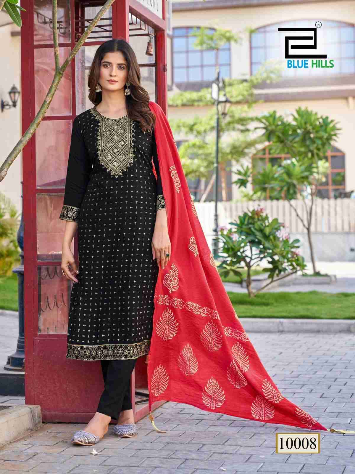 Royal Touch Vol-10 By Blue Hills 10001 To 10008 Series Beautiful Stylish Fancy Colorful Casual Wear & Ethnic Wear Collection Rayon Foil Dresses At Wholesale Price