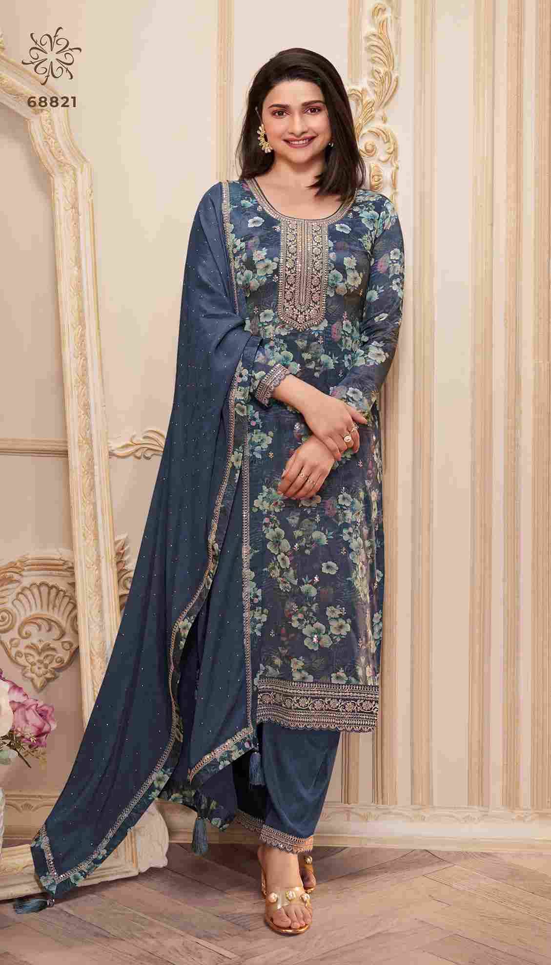 Pahal By Vinay Fashion 68821 To 68826 Series Designer Festive Festive Suits Collection Beautiful Stylish Fancy Colorful Party Wear & Occasional Wear Chinnon Dresses At Wholesale Price