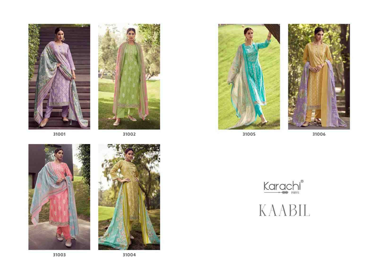 Kaabil By Karachi Prints 31001 To 31006 Series Beautiful Festive Suits Colorful Stylish Fancy Casual Wear & Ethnic Wear Pure Cambric Lawn Print With Embroidered Dresses At Wholesale Price