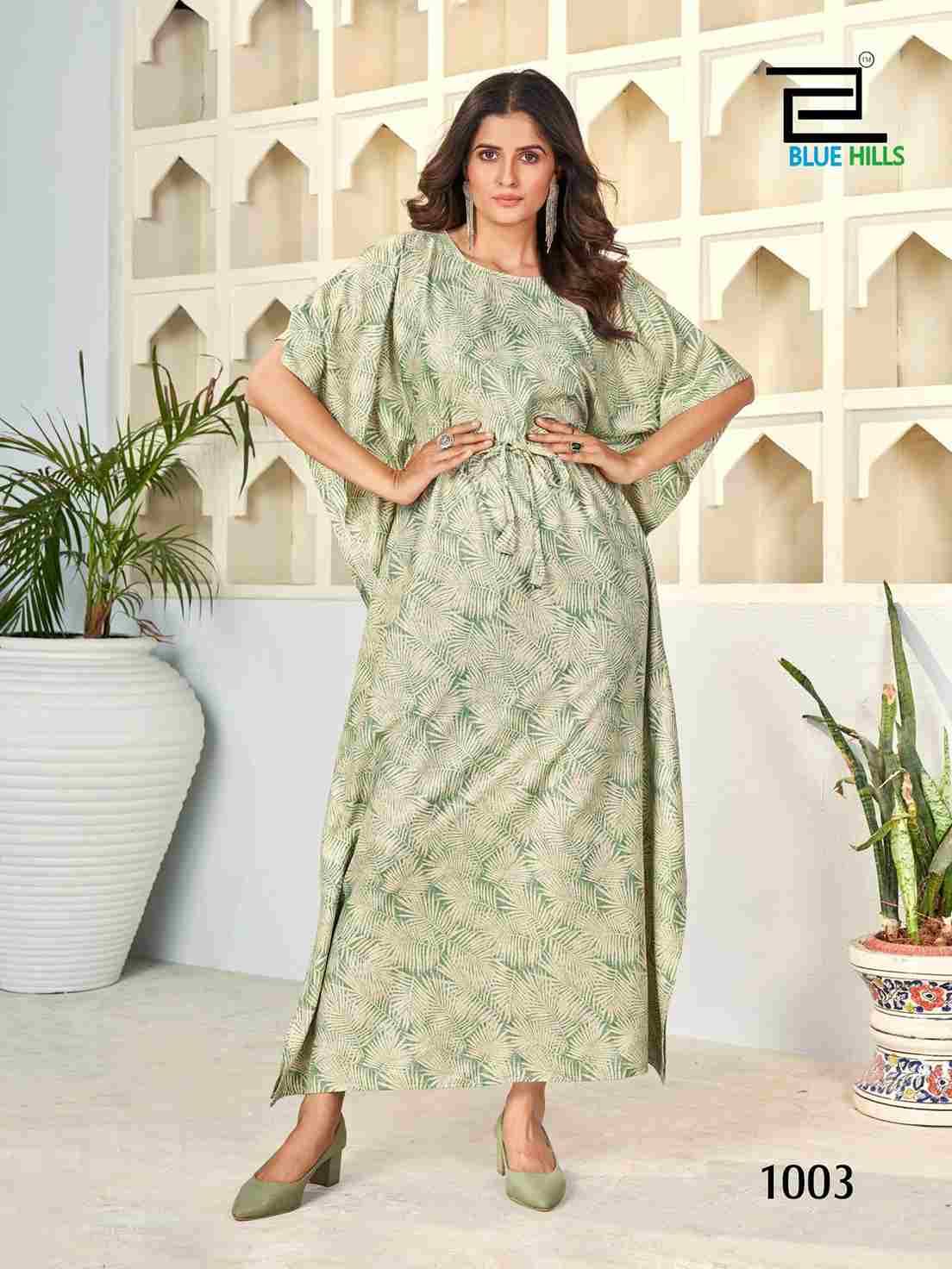 Kaftan Plus Vol-1 By Blue Hills 1001 To 1006 Series Designer Stylish Fancy Colorful Beautiful Party Wear & Ethnic Wear Collection Rayon Print Kaftan At Wholesale Price