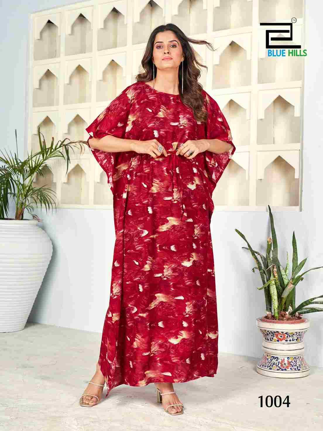 Kaftan Plus Vol-1 By Blue Hills 1001 To 1006 Series Designer Stylish Fancy Colorful Beautiful Party Wear & Ethnic Wear Collection Rayon Print Kaftan At Wholesale Price