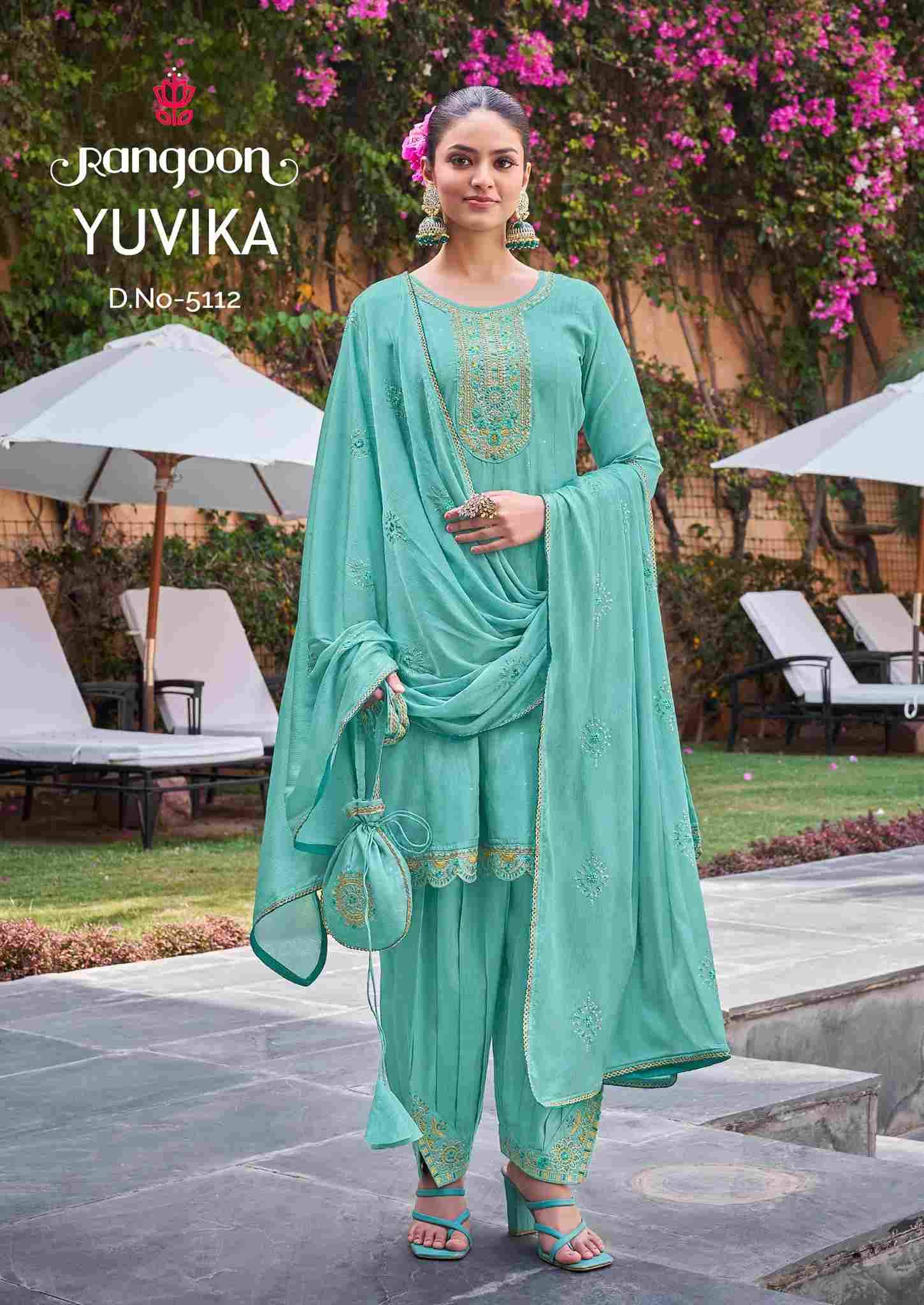 Yuvika By Rangoon 5111 To 5116 Series Beautiful Festive Suits Colorful Stylish Fancy Casual Wear & Ethnic Wear Viscose Embroidered Dresses At Wholesale Price