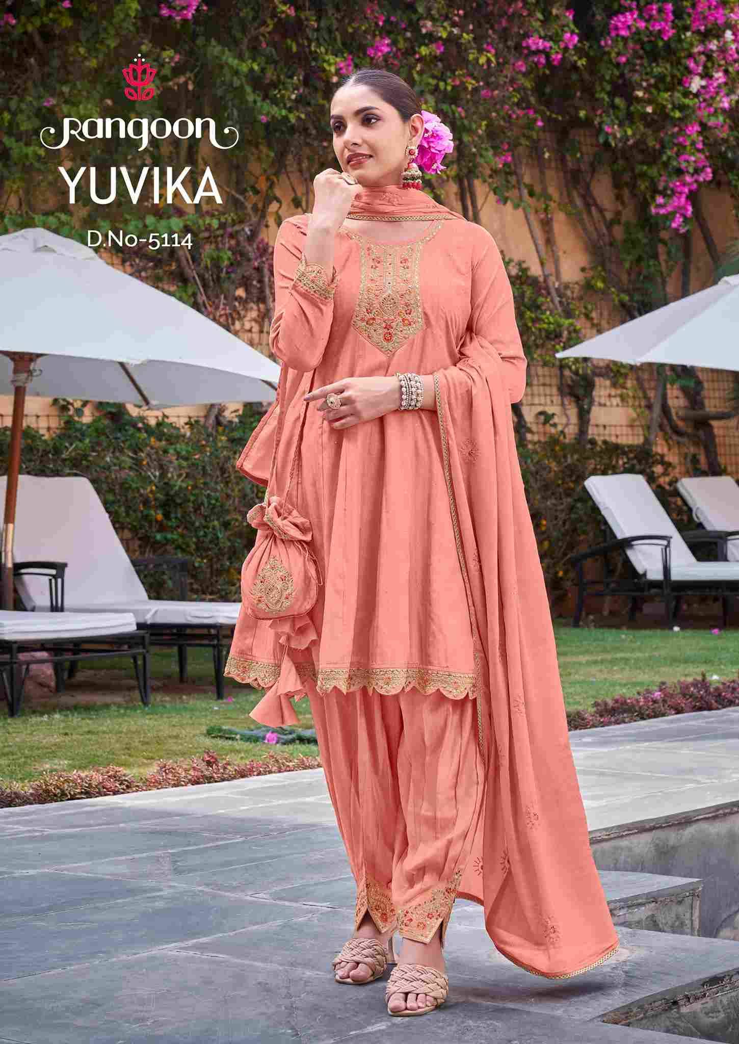 Yuvika By Rangoon 5111 To 5116 Series Beautiful Festive Suits Colorful Stylish Fancy Casual Wear & Ethnic Wear Viscose Embroidered Dresses At Wholesale Price