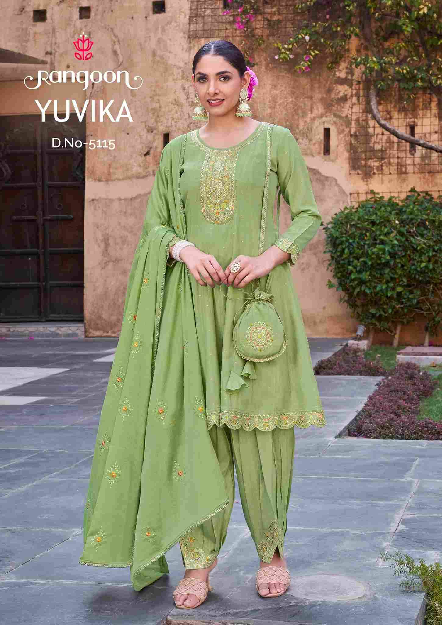 Yuvika By Rangoon 5111 To 5116 Series Beautiful Festive Suits Colorful Stylish Fancy Casual Wear & Ethnic Wear Viscose Embroidered Dresses At Wholesale Price