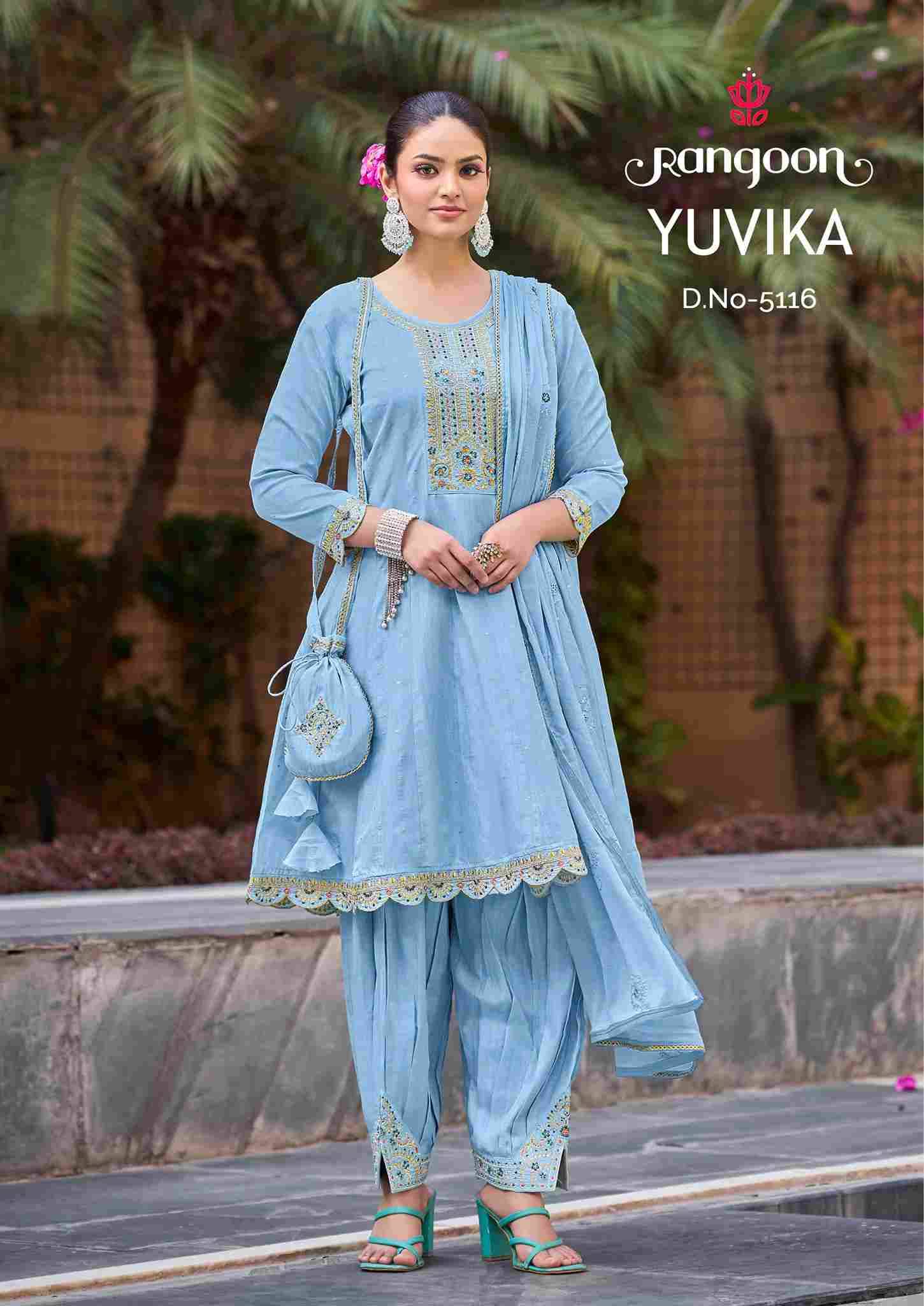 Yuvika By Rangoon 5111 To 5116 Series Beautiful Festive Suits Colorful Stylish Fancy Casual Wear & Ethnic Wear Viscose Embroidered Dresses At Wholesale Price