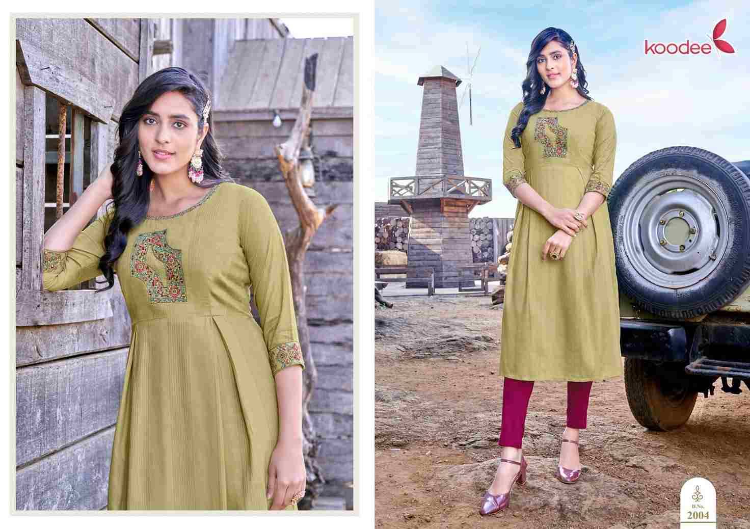 Morni Vol-2 By Koodee 2001 To 2006 Series Designer Stylish Fancy Colorful Beautiful Party Wear & Ethnic Wear Collection Rayon Print Kurtis At Wholesale Price