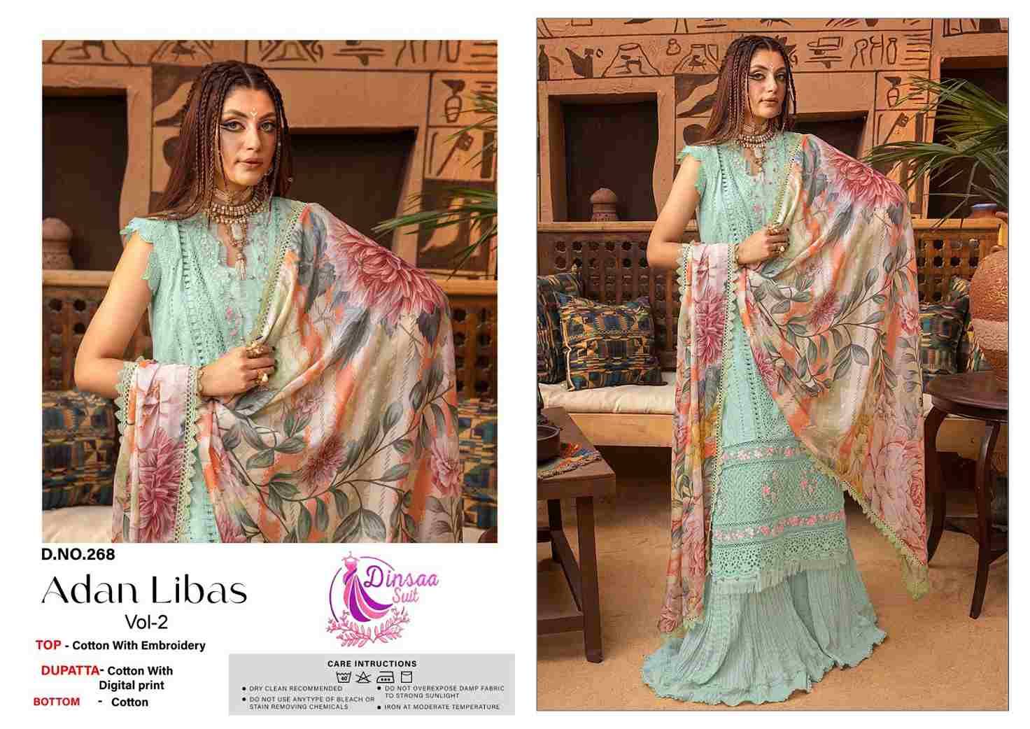 Adan Libas Vol-2 By Dinsaa Suits 267 To 269 Series Beautiful Pakistani Suits Stylish Fancy Colorful Party Wear & Occasional Wear Cotton Embroidered Dresses At Wholesale Price