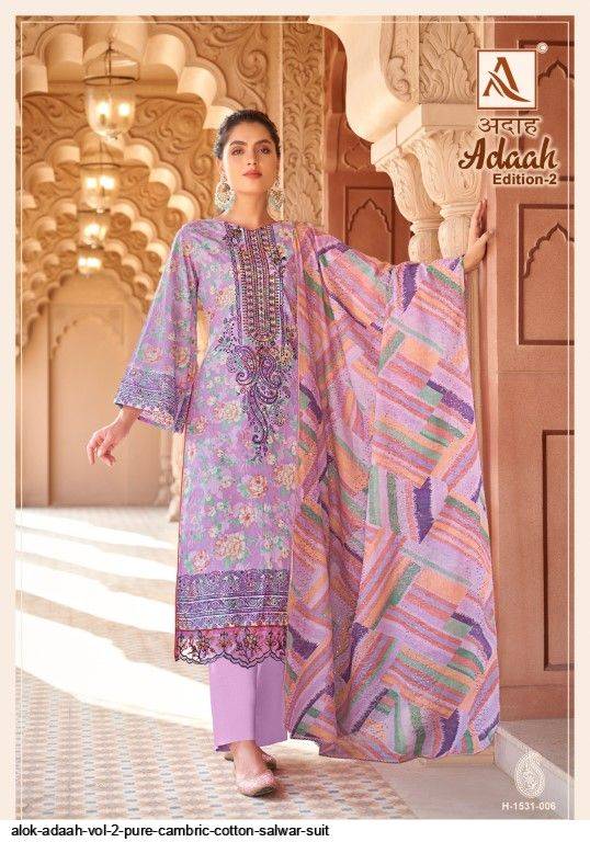 Adaah Vol-2 By Alok Suit 1531-001 To 1531-006 Series Beautiful Festive Suits Stylish Fancy Colorful Casual Wear & Ethnic Wear Pure Cambric Cotton Print Dresses At Wholesale Price