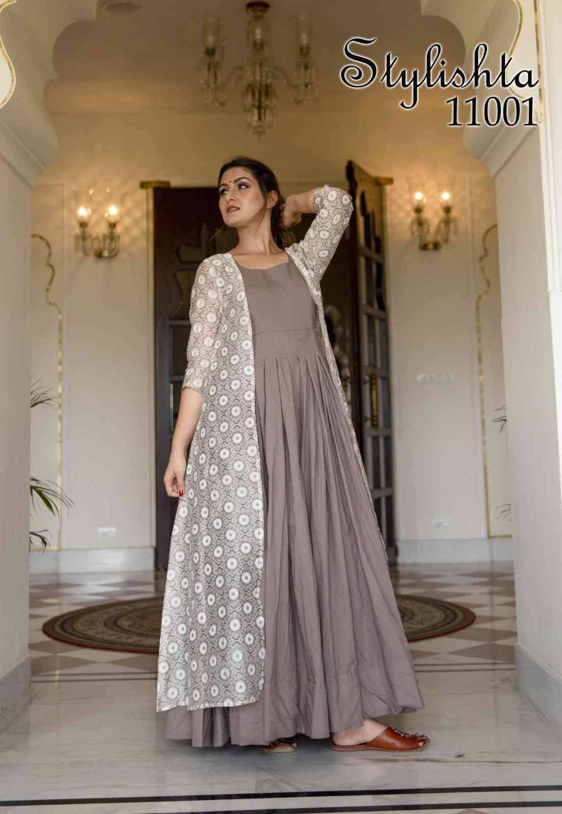 Stylishta Hits By Fashid Wholesale Beautiful Stylish Fancy Colorful Casual Wear & Ethnic Wear Pure Muslin Gowns At Wholesale Price