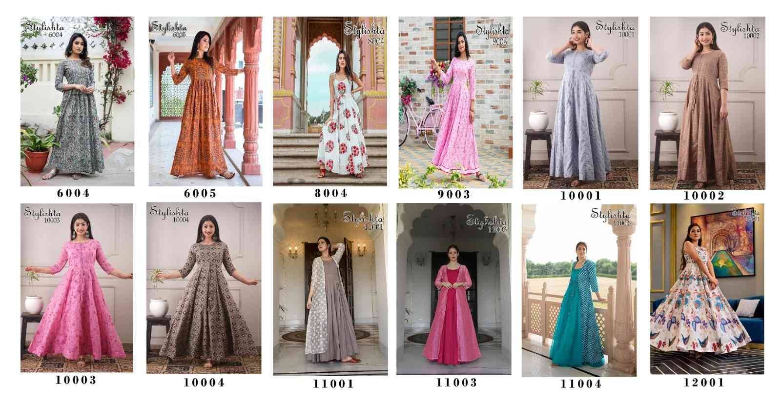 Stylishta Hits By Fashid Wholesale Beautiful Stylish Fancy Colorful Casual Wear & Ethnic Wear Pure Muslin Gowns At Wholesale Price