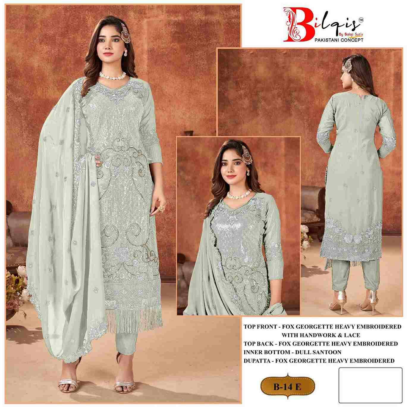 Bilqis 14 Colours Vol-2 By Bilqis 14-E To 14-H Series Beautiful Pakistani Suits Stylish Fancy Colorful Party Wear & Occasional Wear Faux Georgette Embroidery Dresses At Wholesale Price