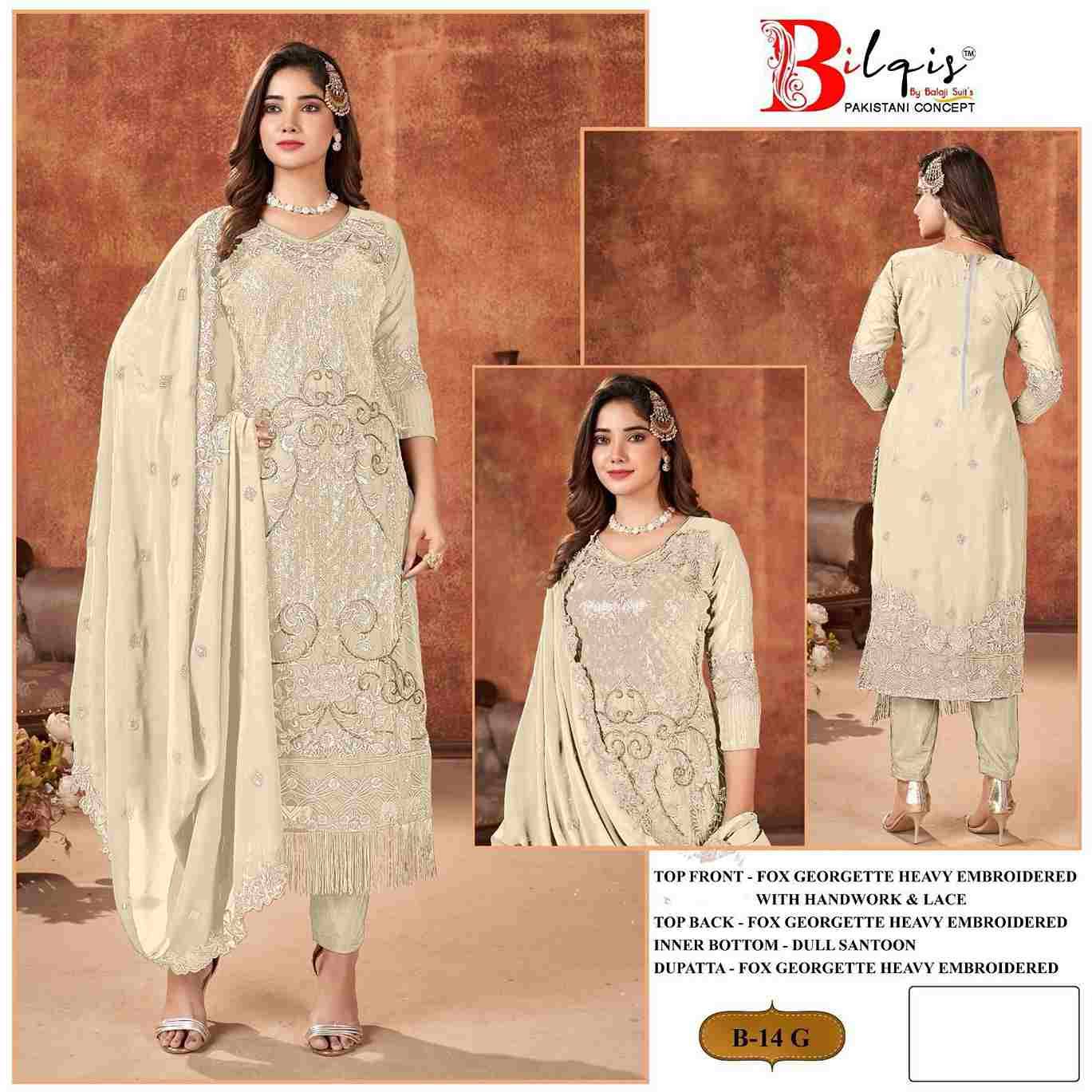 Bilqis 14 Colours Vol-2 By Bilqis 14-E To 14-H Series Beautiful Pakistani Suits Stylish Fancy Colorful Party Wear & Occasional Wear Faux Georgette Embroidery Dresses At Wholesale Price