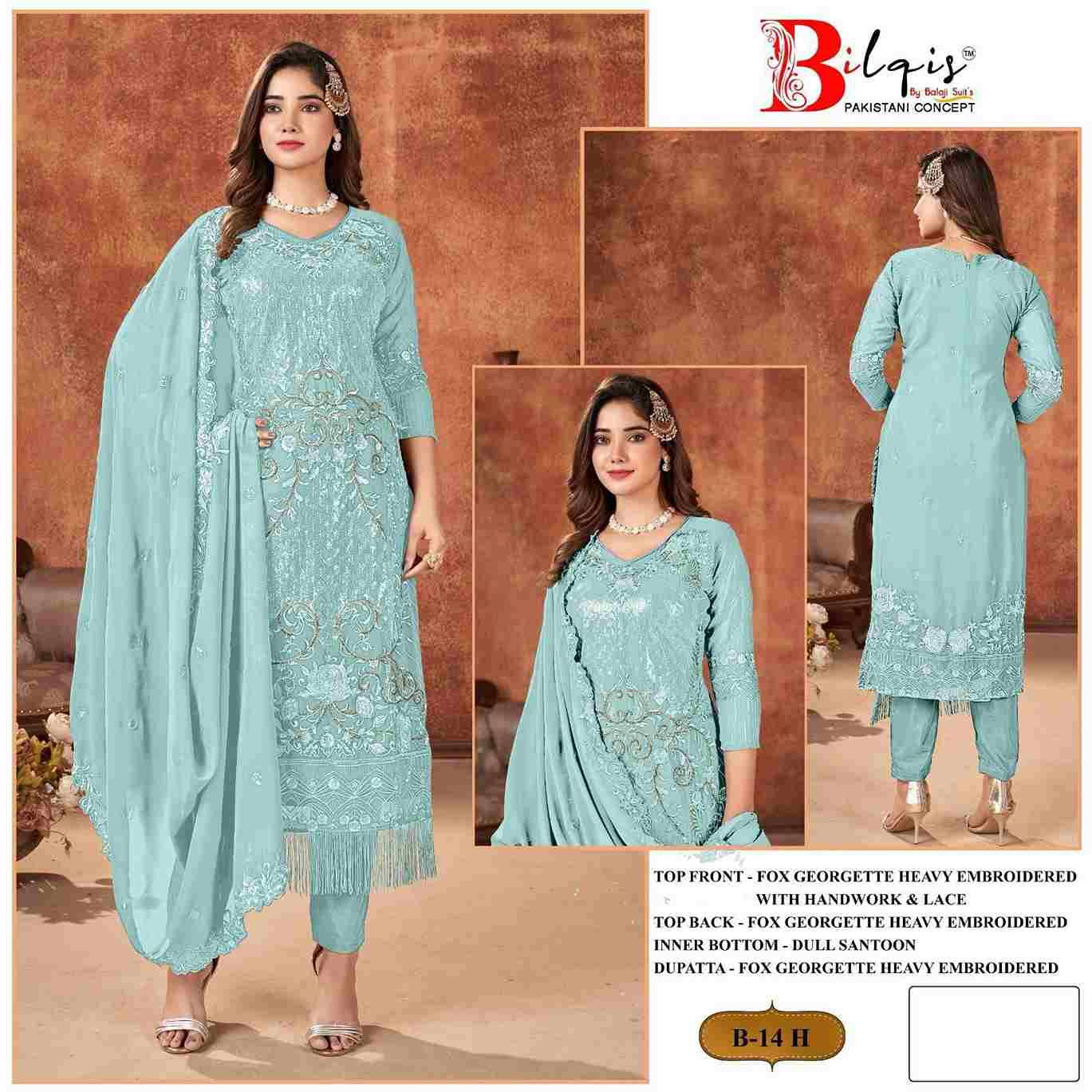 Bilqis 14 Colours Vol-2 By Bilqis 14-E To 14-H Series Beautiful Pakistani Suits Stylish Fancy Colorful Party Wear & Occasional Wear Faux Georgette Embroidery Dresses At Wholesale Price