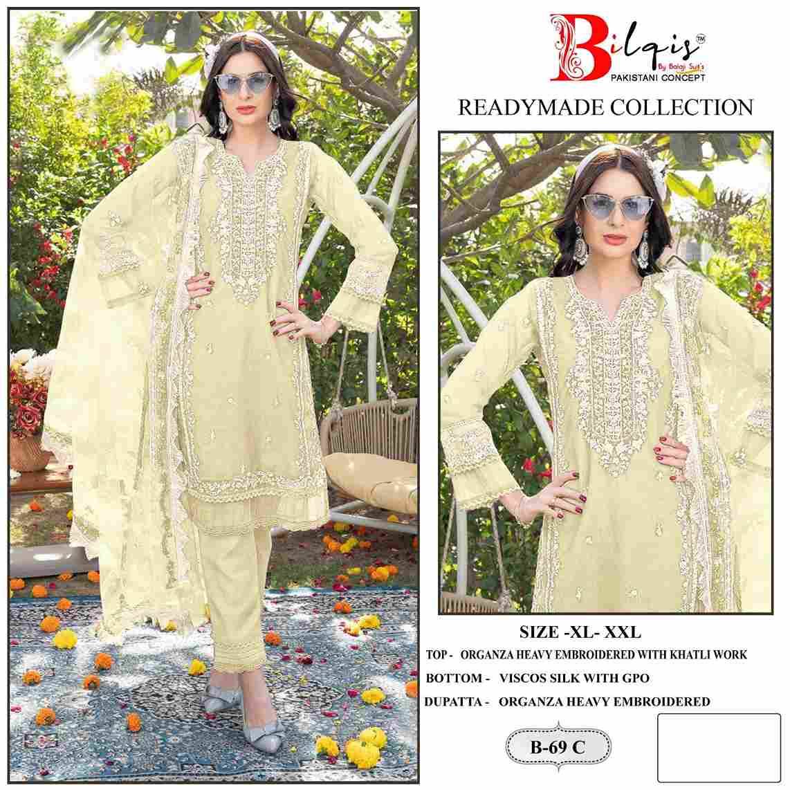 Bilqis 69 Colours By Bilqis 69-A To 69-D Series Beautiful Pakistani Suits Stylish Fancy Colorful Party Wear & Occasional Wear Organza Embroidery Dresses At Wholesale Price