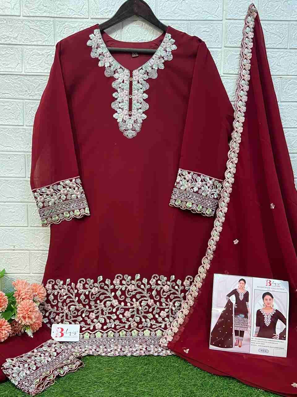 Bilqis 60 Colours By Bilqis 60-A To 60-D Series Beautiful Pakistani Suits Stylish Fancy Colorful Party Wear & Occasional Wear Faux Georgette Embroidery Dresses At Wholesale Price