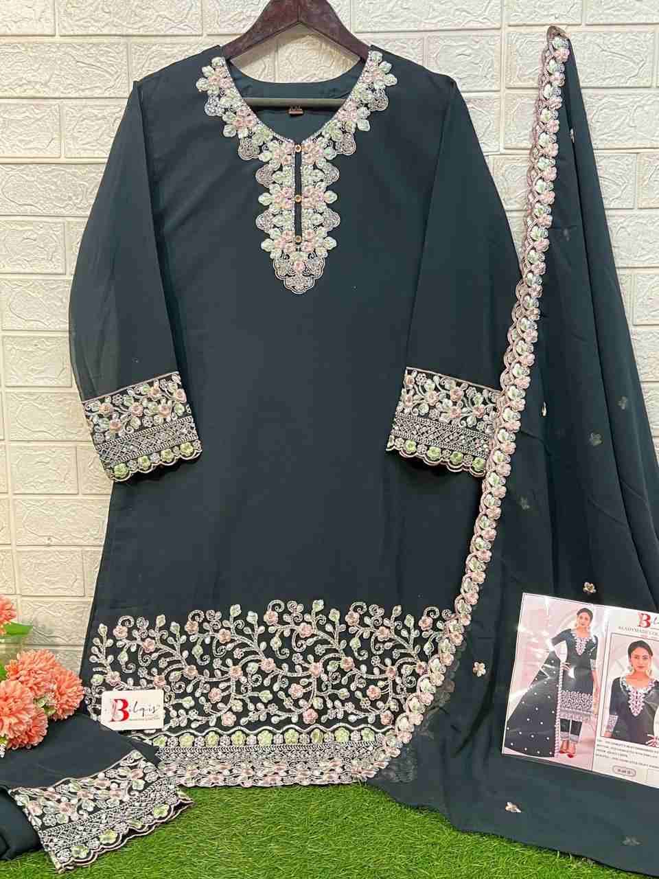 Bilqis 60 Colours By Bilqis 60-A To 60-D Series Beautiful Pakistani Suits Stylish Fancy Colorful Party Wear & Occasional Wear Faux Georgette Embroidery Dresses At Wholesale Price