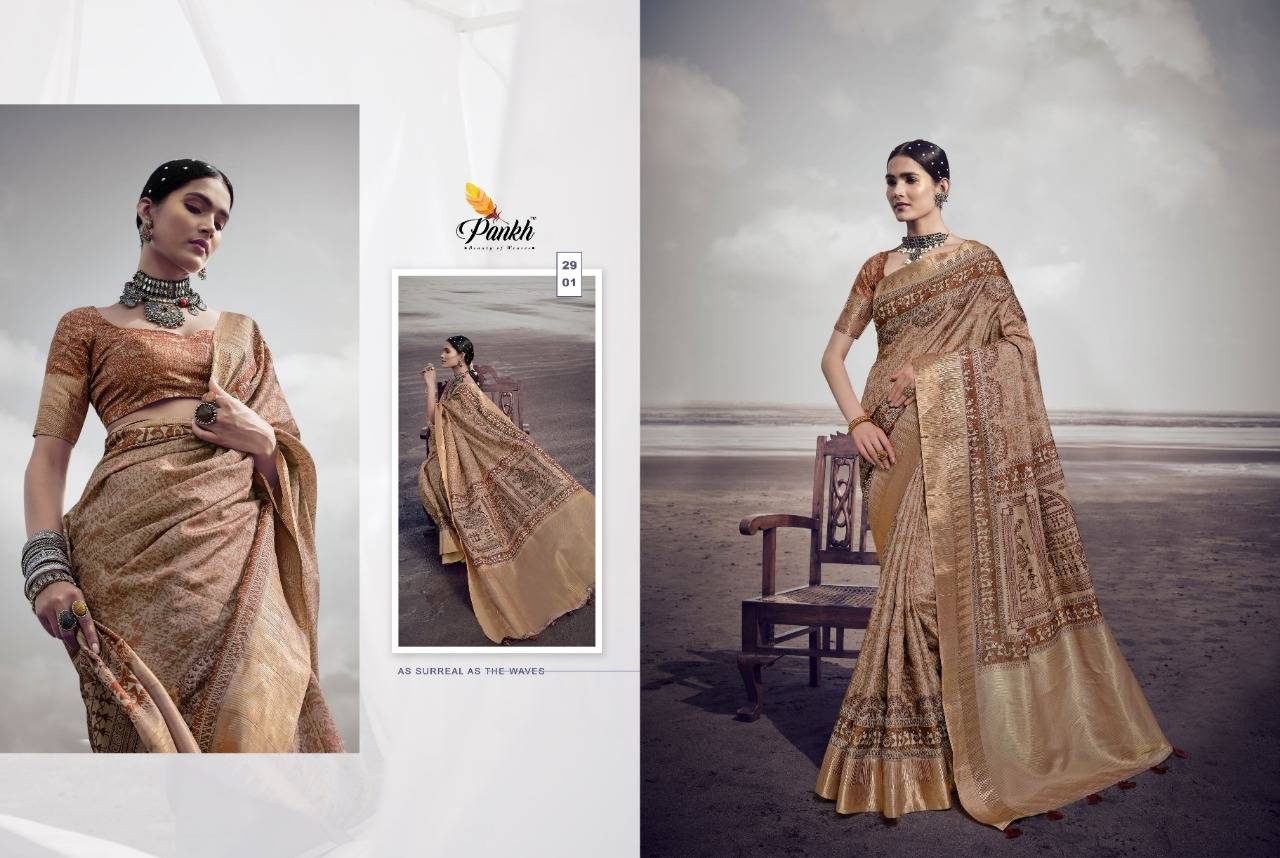 Chhapa Vol-1 By Pankh Creation 2901 To 2911 Series Indian Traditional Wear Collection Beautiful Stylish Fancy Colorful Party Wear & Occasional Wear Silk Sarees At Wholesale Price