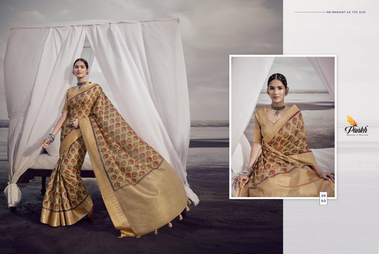 Chhapa Vol-1 By Pankh Creation 2901 To 2911 Series Indian Traditional Wear Collection Beautiful Stylish Fancy Colorful Party Wear & Occasional Wear Silk Sarees At Wholesale Price