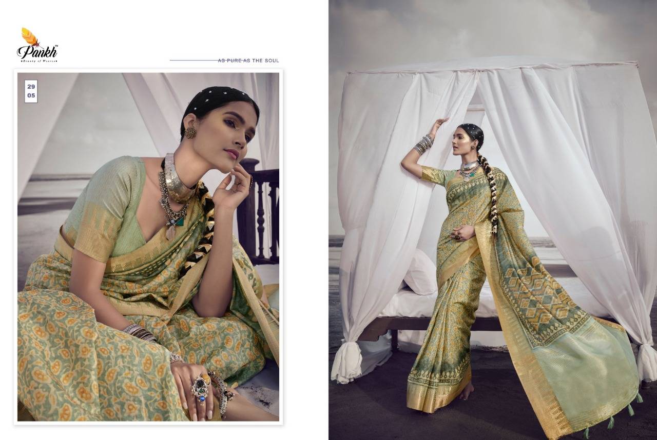 Chhapa Vol-1 By Pankh Creation 2901 To 2911 Series Indian Traditional Wear Collection Beautiful Stylish Fancy Colorful Party Wear & Occasional Wear Silk Sarees At Wholesale Price