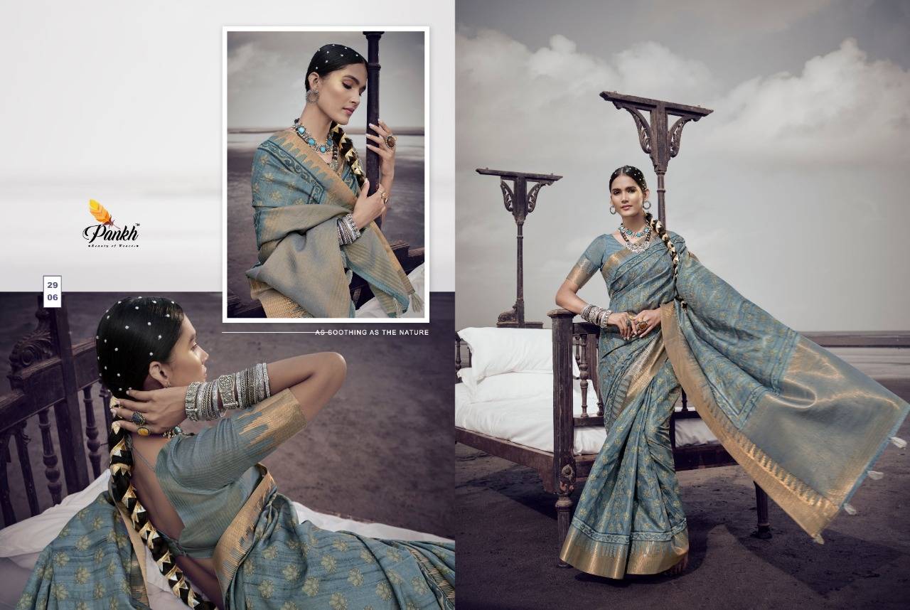 Chhapa Vol-1 By Pankh Creation 2901 To 2911 Series Indian Traditional Wear Collection Beautiful Stylish Fancy Colorful Party Wear & Occasional Wear Silk Sarees At Wholesale Price